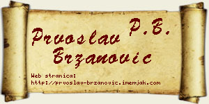 Prvoslav Brzanović vizit kartica